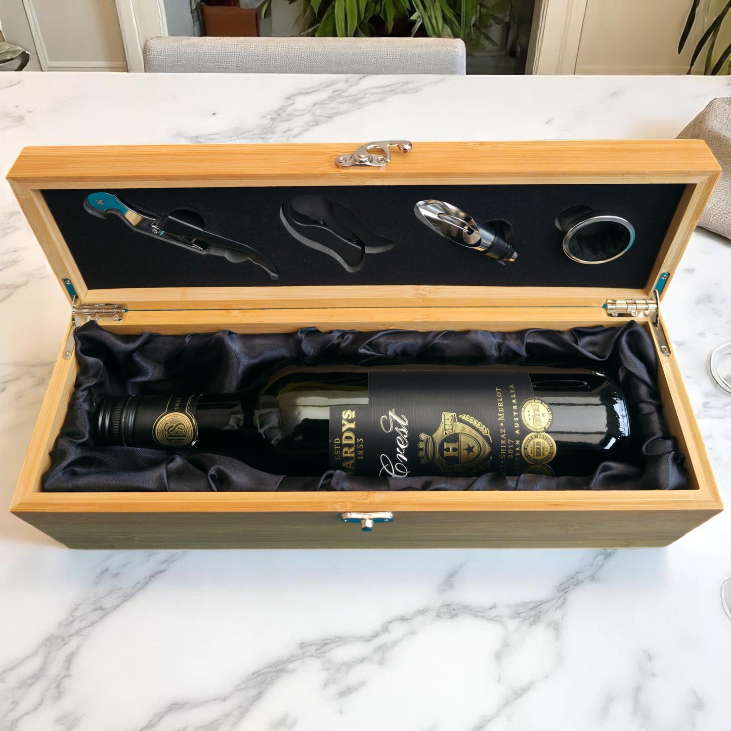 Personalised Wooden Wine Box Gift Set – Milestone Keepsake Birthday Present