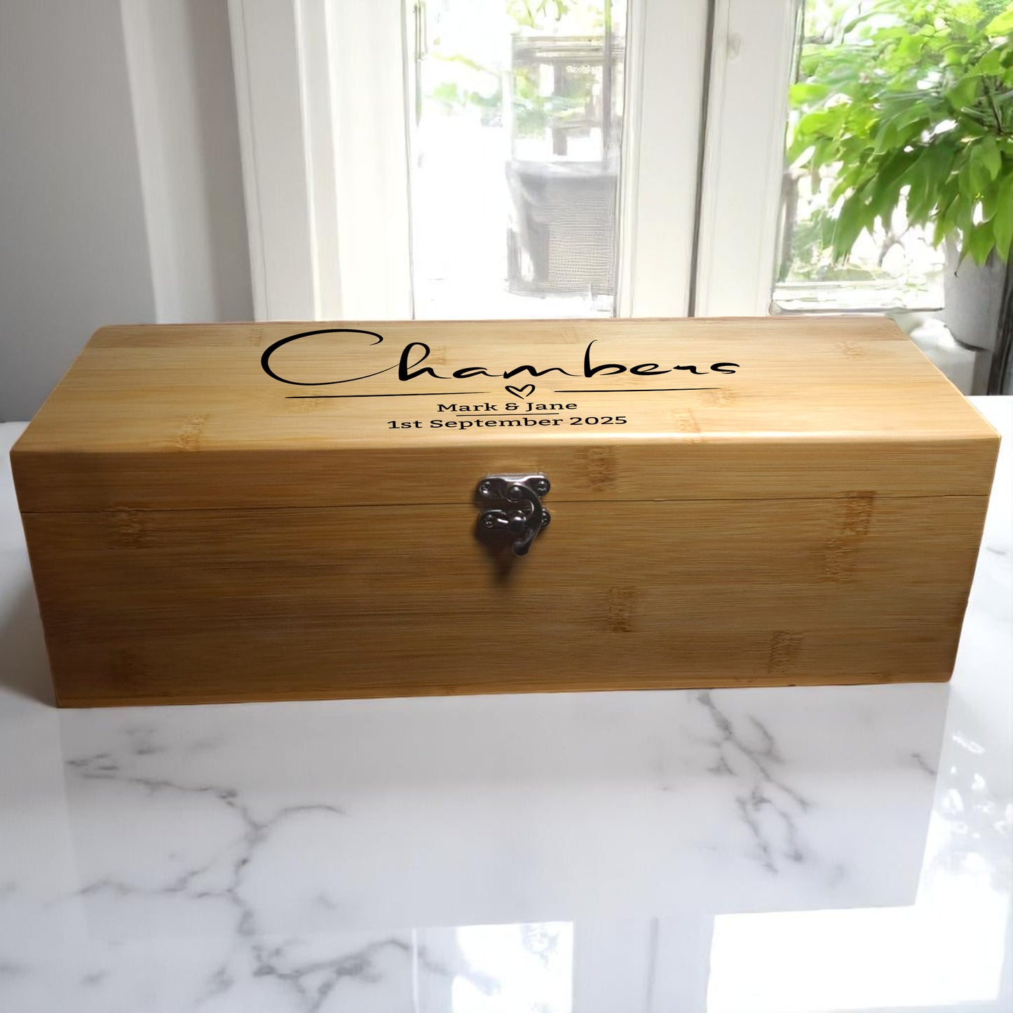 Personalised Wooden Wine Box Gift Set – Ideal for Weddings/5th Anniversary's, Unique Keepsake