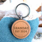 Grandad Personalised Star Year Engraved Wooden Keyring