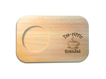Personalised Wooden Tea & Biscuits Serving Board Tray - Engraved Rustic Breakfast Platter | Perfect Gift for Tea Lovers & Home Decor