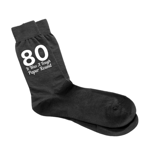 Men’s Personalised “It Was A Tough Paper Round” Birthday Socks – 30th to 100th
