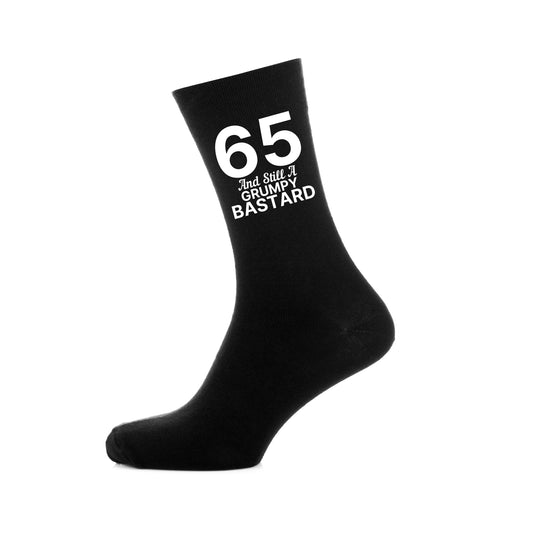 Men’s “And Still A Grumpy Bastard” Birthday Milestone Socks – 30th to 100th
