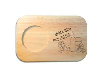 Personalised Wooden Wine & Cheese Serving Board Tray - Engraved Charcuterie Platter | Rustic Gift for Wine, Beer, Port Lovers, Cheese Boards