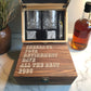 Personalised Wooden Double Glass Whiskey Box Gift Set - Retirement Gift