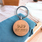 Dad Personalised Year Wooden Engraved Round Keyring