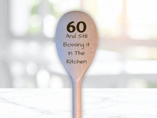 Engraved Birthday Spoon “And Still Bossing It” – 30th to 100th + Optional Personal Message