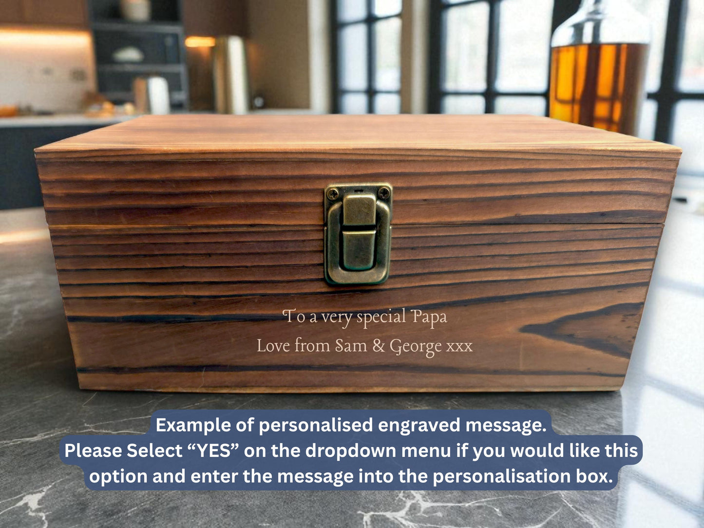 Personalised Wooden Single Glass Whiskey Box Gift Set -  Milestone Birthday Gift