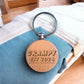 Grampy Personalised Year Wooden Engraved Round Keyring