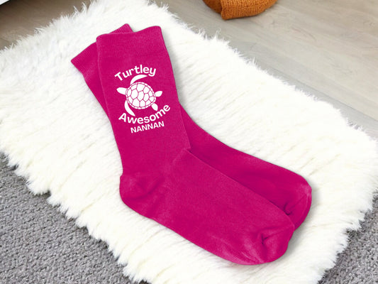 Personalised Women’s Turtley Awesome Socks - For Nana, Mummy, Auntie & More