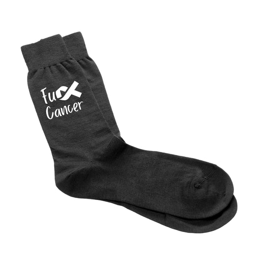 Fuck Cancer Men's Black Socks Size 6-12